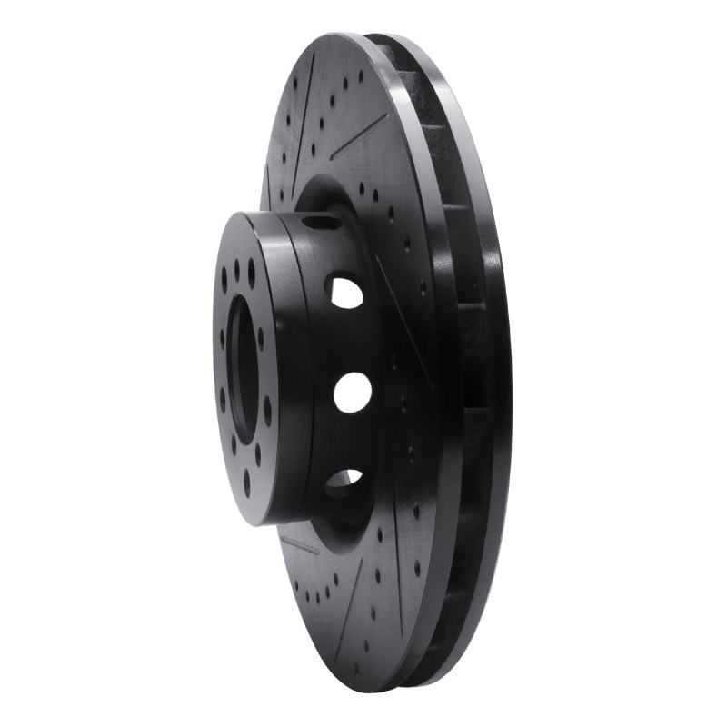 BMW M5 Brake Rotor (1) - Right Front - R1 Concepts - Drilled & Slotted - Black - `00-`03